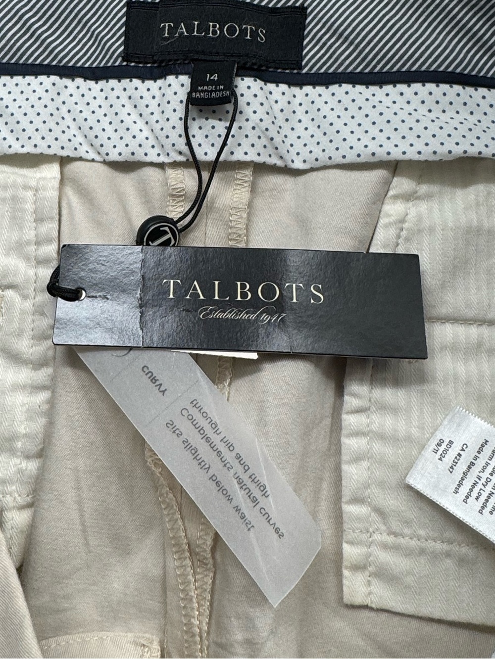 NWT Talbots Size 14 Heritage Twill Perfect Crops Cotton Spandex - Picture 3 of 5